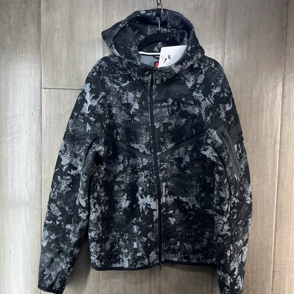Nike Sportswear Men's Tech Fleece Camo Full Zip Hoodie Size Small HV5055-060 - Picture 1 of 8